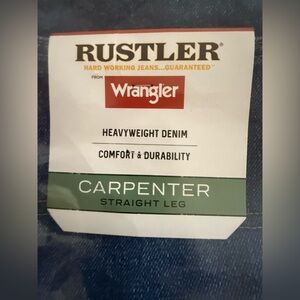 Wrangler‎ Rustler Carpenter Straight Leg Jeans, 36x32 NWT